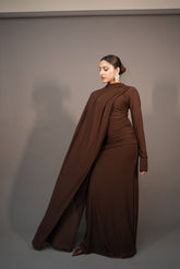 BROWN CAPR SHAWL MAXI