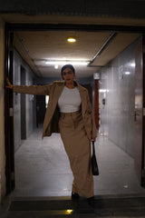 Camel Maxi Skirt / Blazer Set