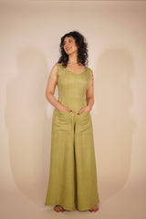 Green Cross Back Jumpsuit
